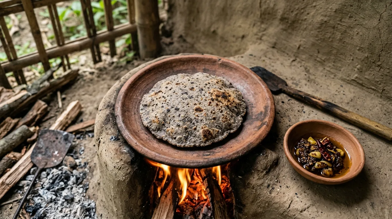 মাটির খোলায় সেঁকা তাজা কলাই রুটি যা রাজশাহীর সংস্কৃতির অনন্য অংশ